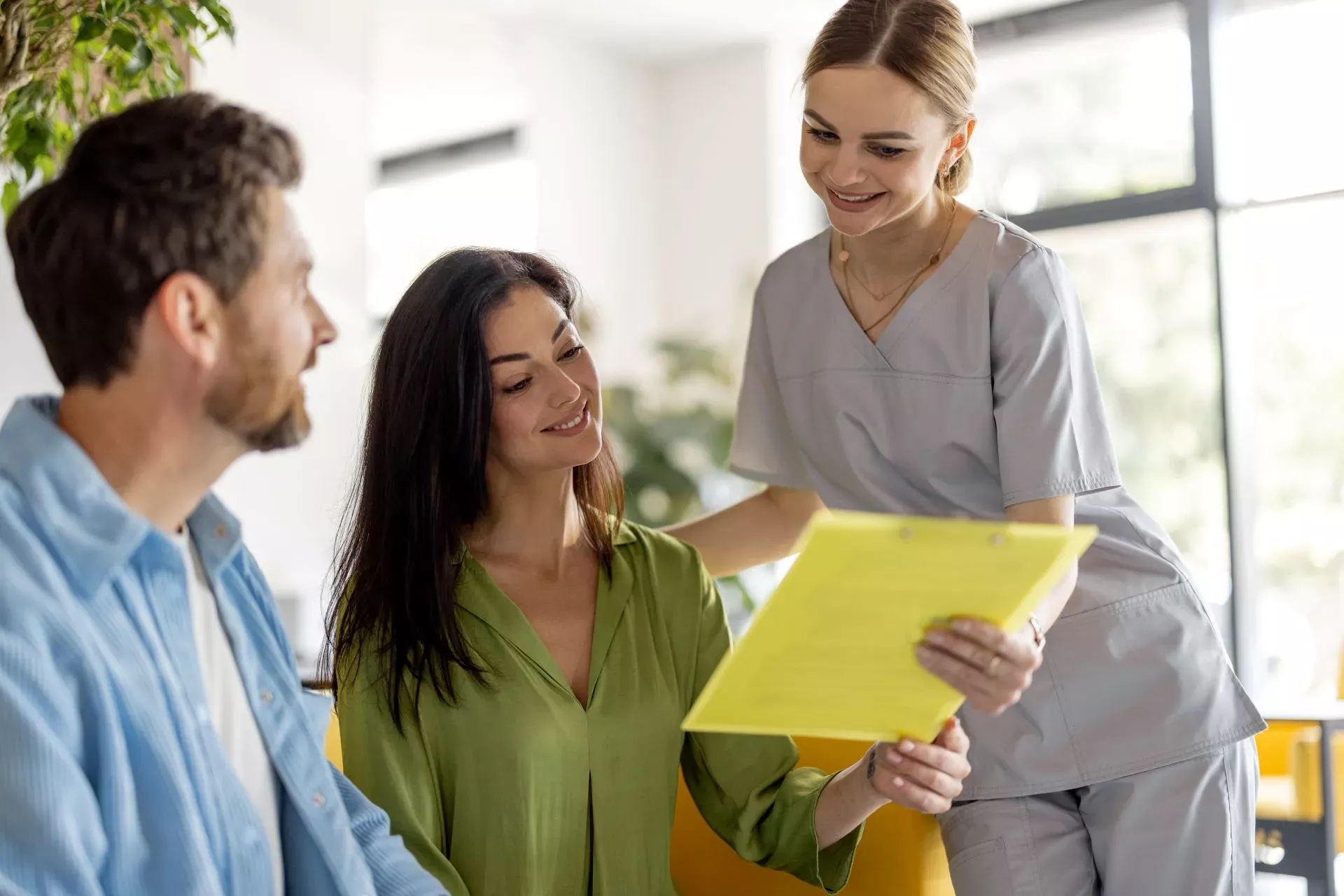 A new patient completing a registration form