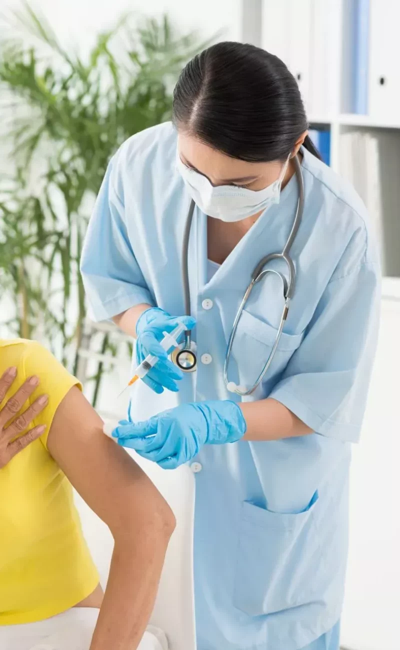 An allied health professional working with a patient